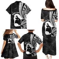 Mother's Day Family Matching Puletasi and Hawaiian Shirt Polynesia Vintage Hibiscus - Black LT7 - Polynesian Pride