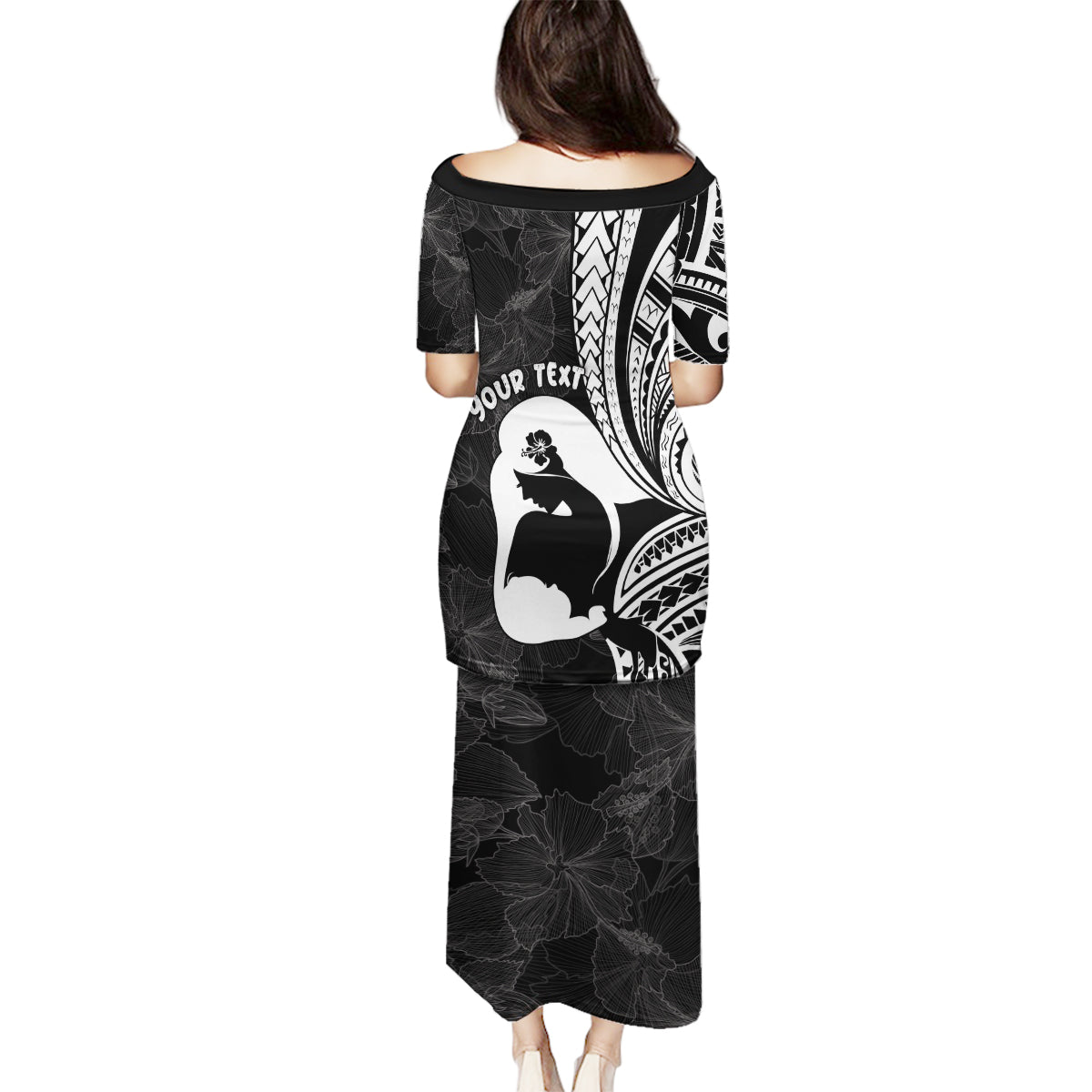 Mother's Day Family Matching Puletasi and Hawaiian Shirt Polynesia Vintage Hibiscus - Black LT7 - Polynesian Pride