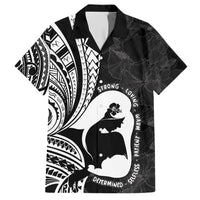 Mother's Day Family Matching Short Sleeve Bodycon Dress and Hawaiian Shirt Polynesia Vintage Hibiscus - Black LT7 Dad's Shirt - Short Sleeve Black - Polynesian Pride