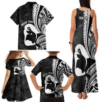 Mother's Day Family Matching Tank Maxi Dress and Hawaiian Shirt Polynesia Vintage Hibiscus - Black LT7 - Polynesian Pride