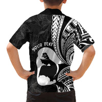 Mother's Day Kid Hawaiian Shirt Polynesia Vintage Hibiscus - Black LT7 - Polynesian Pride