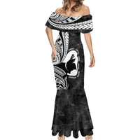 Mother's Day Mermaid Dress Polynesia Vintage Hibiscus - Black LT7 - Polynesian Pride