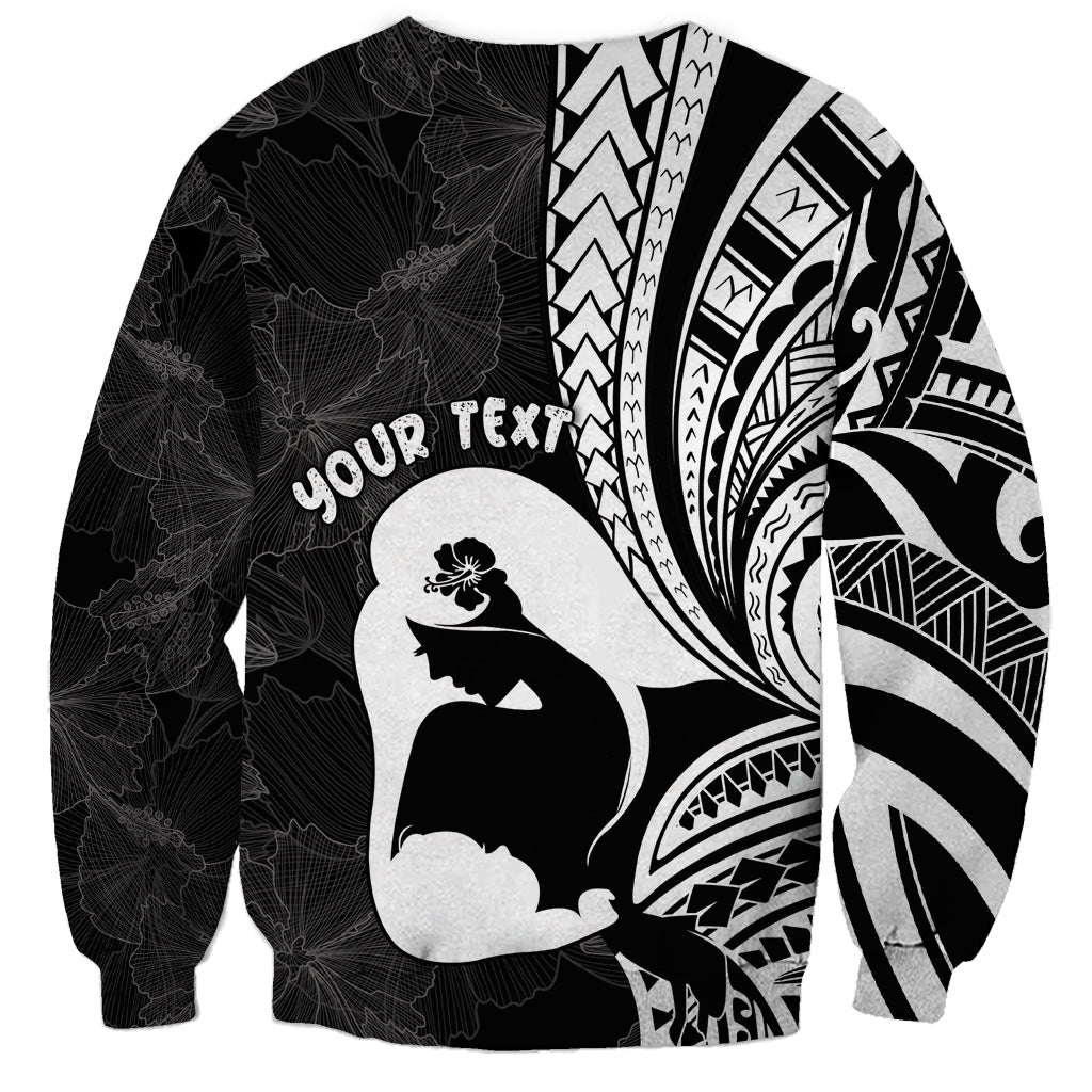 Mother's Day Sweatshirt Polynesia Vintage Hibiscus - Black