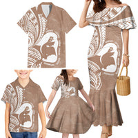 Mother's Day Family Matching Mermaid Dress and Hawaiian Shirt Polynesia Vintage Hibiscus - Brown LT7 - Polynesian Pride