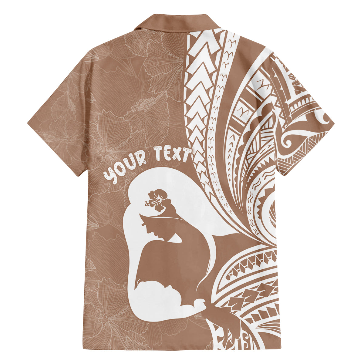 Mother's Day Family Matching Off Shoulder Short Dress and Hawaiian Shirt Polynesia Vintage Hibiscus - Brown LT7 - Polynesian Pride