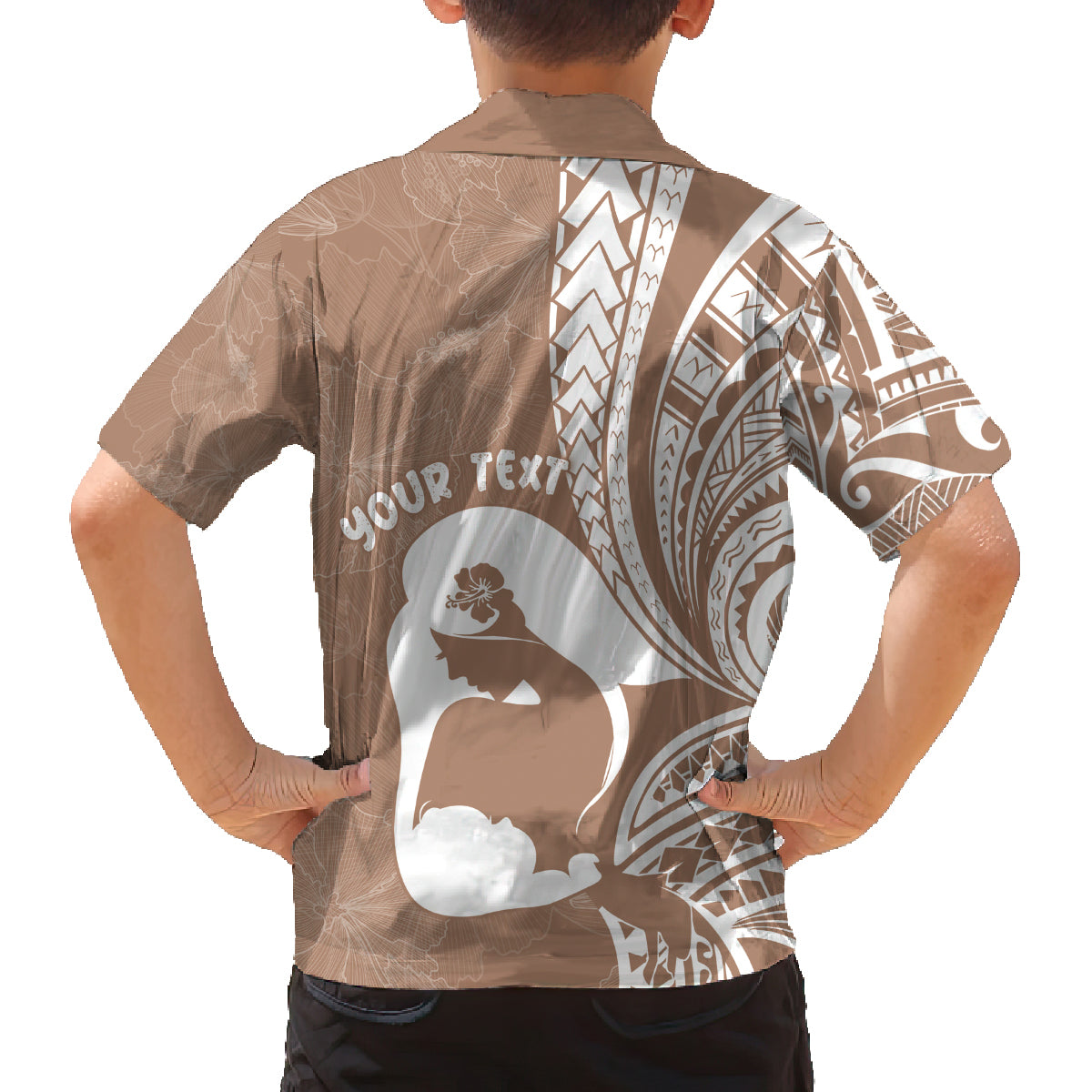 Mother's Day Family Matching Summer Maxi Dress and Hawaiian Shirt Polynesia Vintage Hibiscus - Brown LT7 - Polynesian Pride