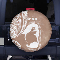 Mother's Day Spare Tire Cover Polynesia Vintage Hibiscus - Brown LT7 - Polynesian Pride