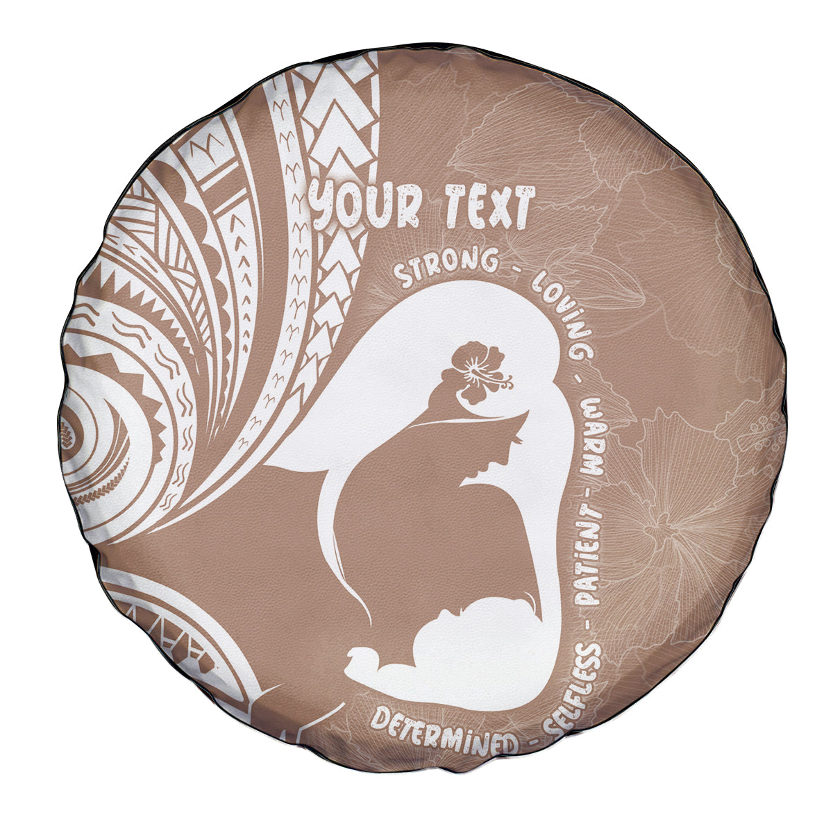 Mother's Day Spare Tire Cover Polynesia Vintage Hibiscus - Brown LT7 - Polynesian Pride