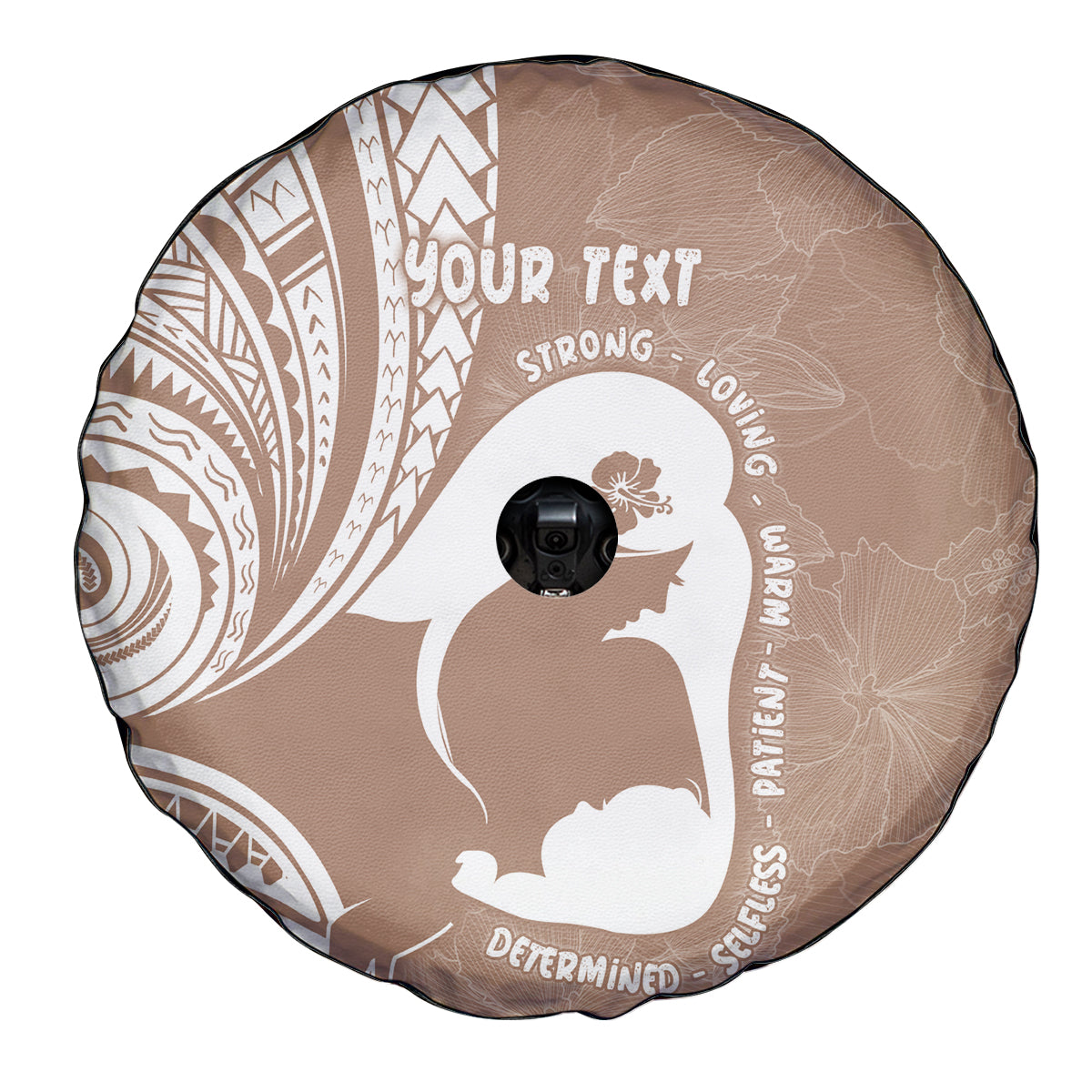 Mother's Day Spare Tire Cover Polynesia Vintage Hibiscus - Brown LT7 - Polynesian Pride