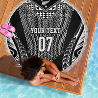 2025 Rugby Championship New Zealand Custom Beach Blanket Poutama Motifs - Polynesian Pride