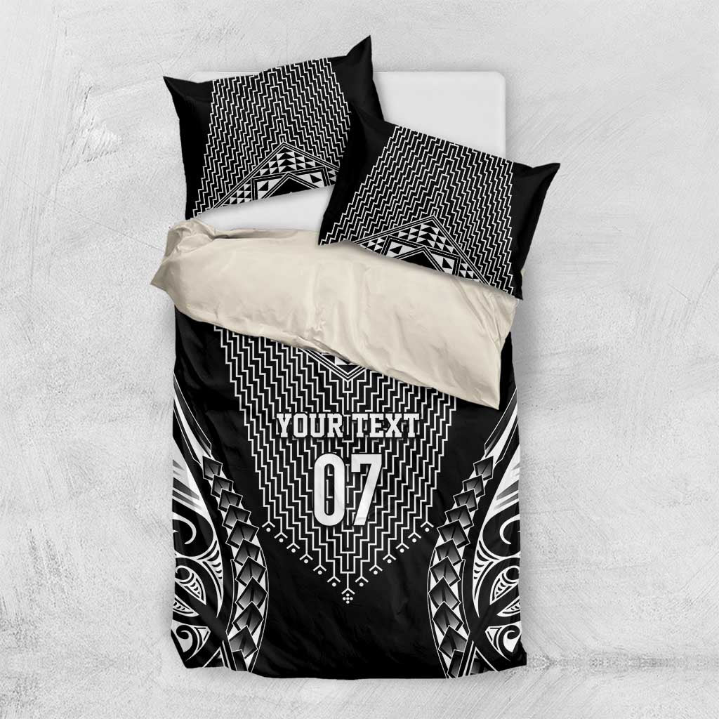 2025 Rugby Championship New Zealand Custom Bedding Set Poutama Motifs - Polynesian Pride