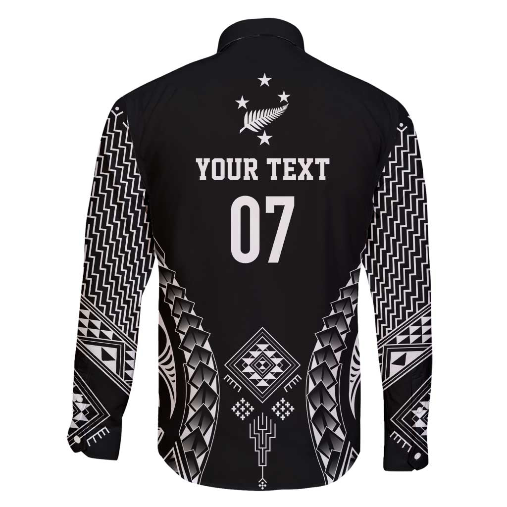 2025 Rugby Championship New Zealand Custom Family Matching Long Sleeve Bodycon Dress and Hawaiian Shirt Poutama Motifs - Polynesian Pride