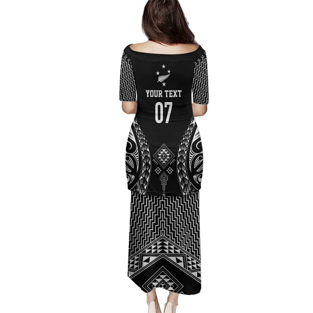 2025 Rugby Championship New Zealand Custom Family Matching Puletasi and Hawaiian Shirt Poutama Motifs - Polynesian Pride