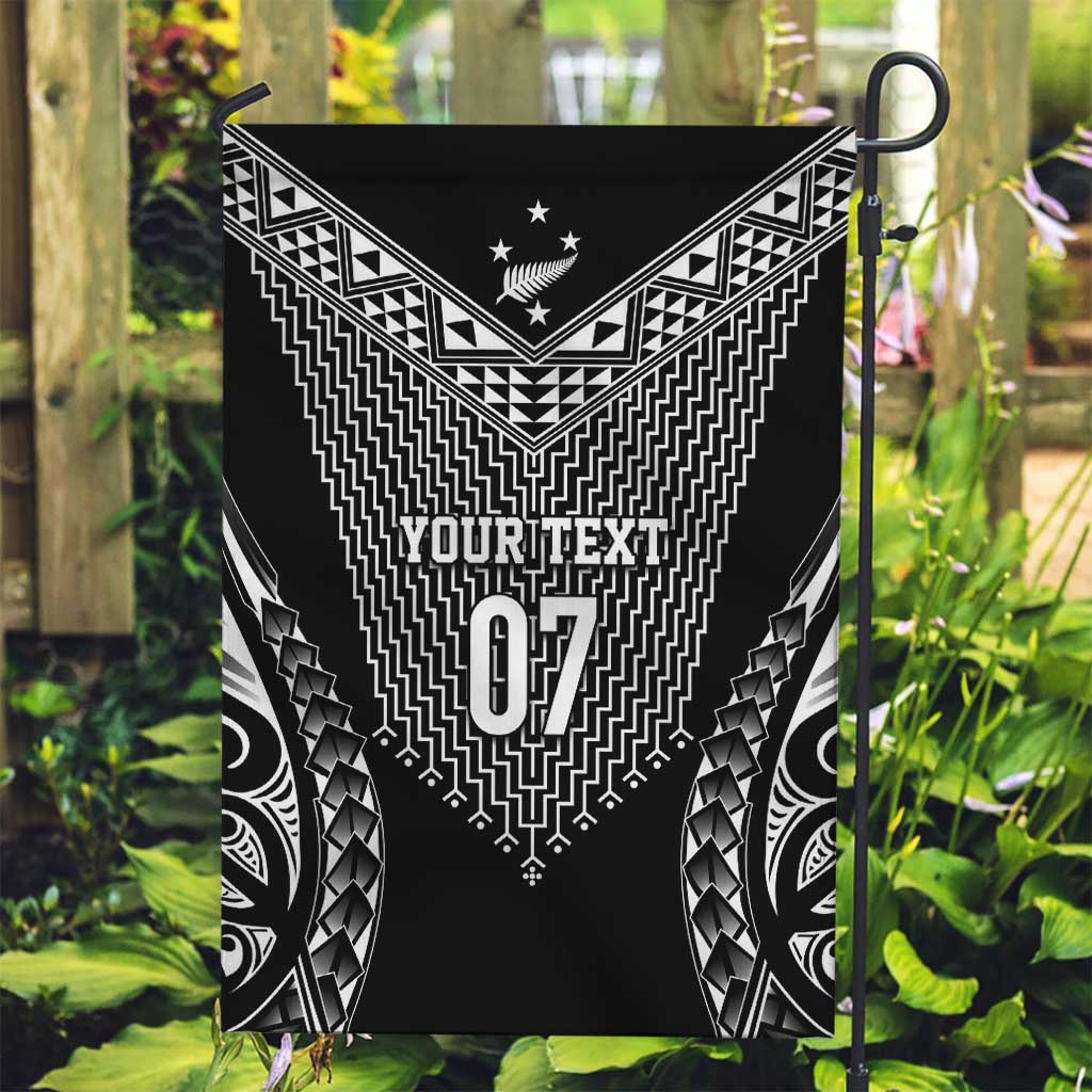 2025 Rugby Championship New Zealand Custom Garden Flag Poutama Motifs LT7 Garden Flag Black - Polynesian Pride