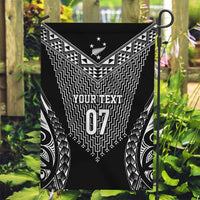2025 Rugby Championship New Zealand Custom Garden Flag Poutama Motifs LT7 Garden Flag Black - Polynesian Pride