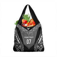 2025 Rugby Championship New Zealand Custom Grocery Bag Poutama Motifs LT7 1-pack One Size Black - Polynesian Pride
