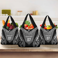 2025 Rugby Championship New Zealand Custom Grocery Bag Poutama Motifs LT7 3-pack One Size Black - Polynesian Pride