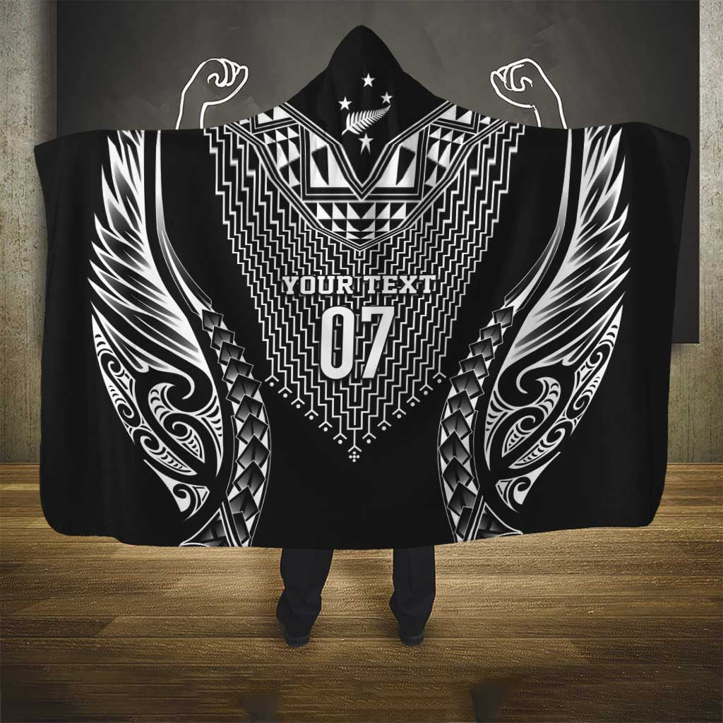 2025 Rugby Championship New Zealand Custom Hooded Blanket Poutama Motifs LT7 - Polynesian Pride