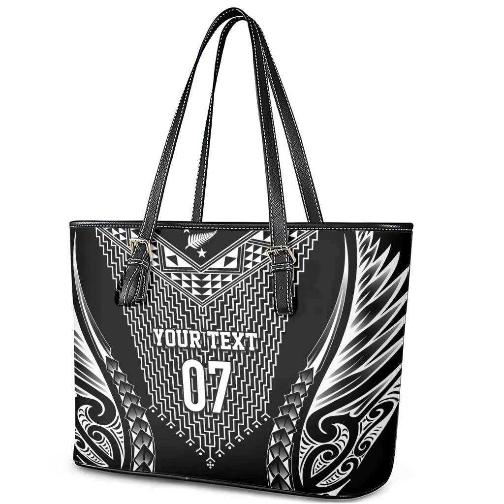 2025 Rugby Championship New Zealand Custom Leather Tote Bag Poutama Motifs LT7 - Polynesian Pride
