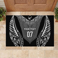 2025 Rugby Championship New Zealand Custom Rubber Doormat Poutama Motifs - Polynesian Pride