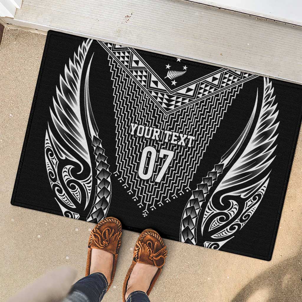 2025 Rugby Championship New Zealand Custom Rubber Doormat Poutama Motifs - Polynesian Pride