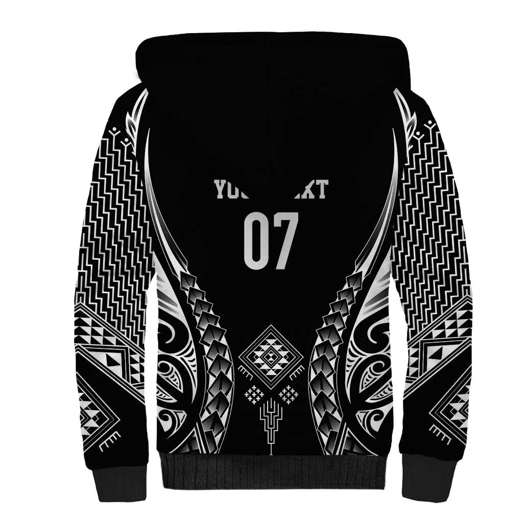 2025 Rugby Championship New Zealand Custom Sherpa Hoodie Poutama Motifs - Polynesian Pride