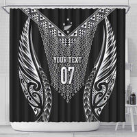 2025 Rugby Championship New Zealand Custom Shower Curtain Poutama Motifs LT7 - Polynesian Pride