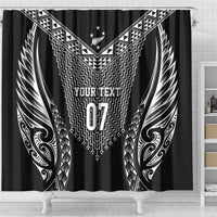 2025 Rugby Championship New Zealand Custom Shower Curtain Poutama Motifs LT7 - Polynesian Pride