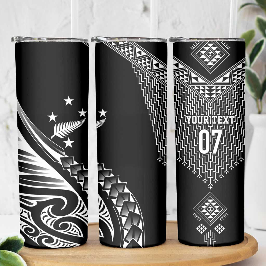 2025 Rugby Championship New Zealand Custom Skinny Tumbler Poutama Motifs LT7 - Polynesian Pride