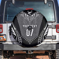 2025 Rugby Championship New Zealand Custom Spare Tire Cover Poutama Motifs LT7 Black - Polynesian Pride