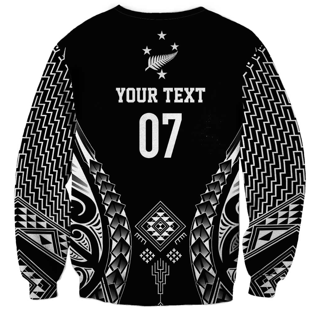 2025 Rugby Championship New Zealand Custom Sweatshirt Poutama Motifs - Polynesian Pride