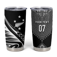 2025 Rugby Championship New Zealand Custom Tumbler Cup Poutama Motifs LT7 Black - Polynesian Pride
