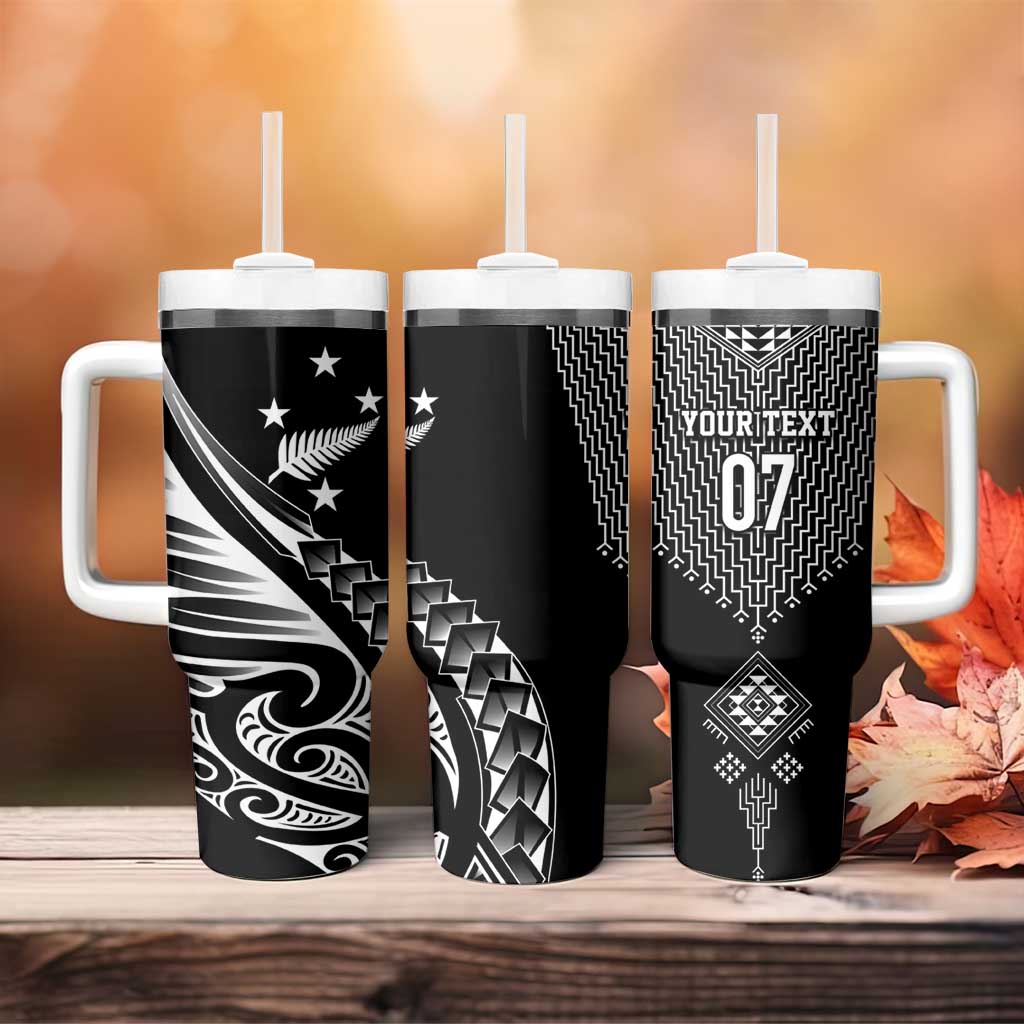 2025 Rugby Championship New Zealand Custom Tumbler With Handle Poutama Motifs LT7 - Polynesian Pride