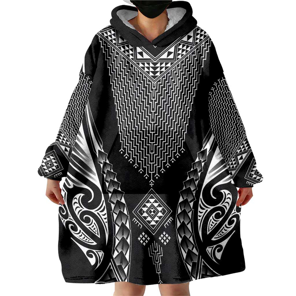 2025 Rugby Championship New Zealand Custom Wearable Blanket Hoodie Poutama Motifs LT7 - Polynesian Pride