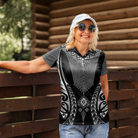 2025 Rugby Championship New Zealand Custom Women Polo Shirt Poutama Motifs - Polynesian Pride