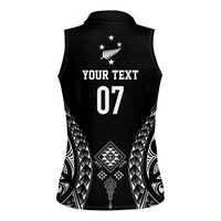 2025 Rugby Championship New Zealand Custom Women Sleeveless Polo Shirt Poutama Motifs LT7 - Polynesian Pride