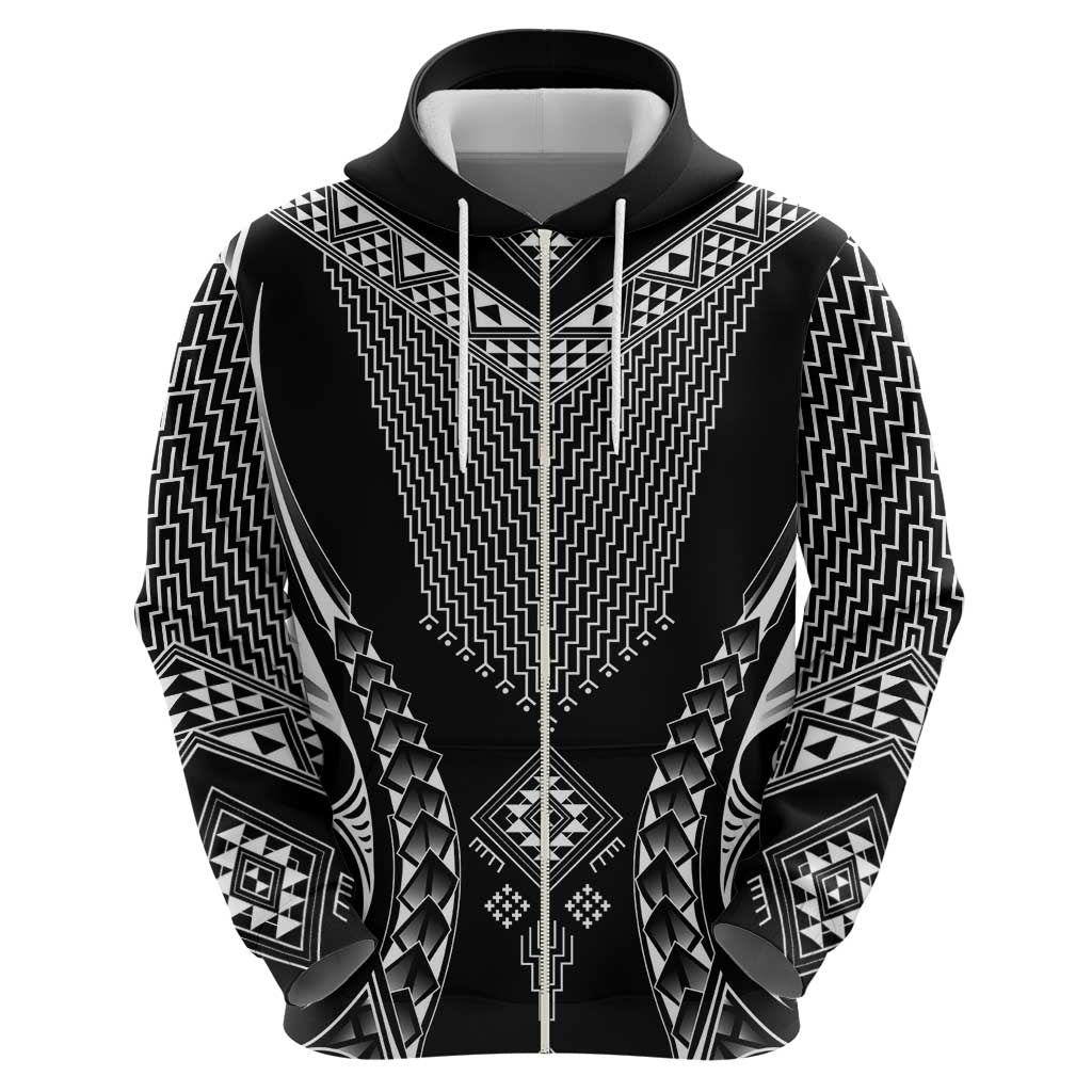 2025 Rugby Championship New Zealand Custom Zip Hoodie Poutama Motifs LT7 - Polynesian Pride