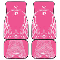 2025 Rugby Championship New Zealand Custom Car Mats Poutama Motifs - Pink Out - Polynesian Pride