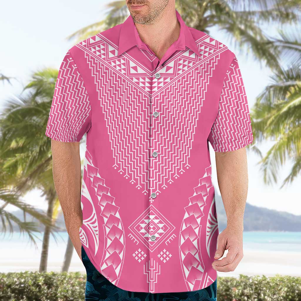 2025 Rugby Championship New Zealand Custom Hawaiian Shirt Poutama Motifs - Pink Out LT7 - Polynesian Pride
