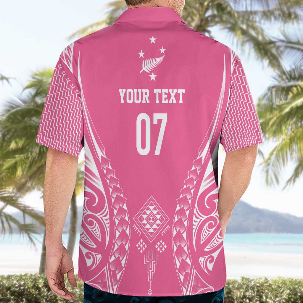 2025 Rugby Championship New Zealand Custom Hawaiian Shirt Poutama Motifs - Pink Out LT7 - Polynesian Pride