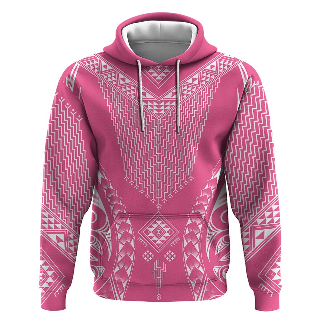 2025 Rugby Championship New Zealand Custom Hoodie Poutama Motifs - Pink Out LT7 Pullover Hoodie Pink - Polynesian Pride