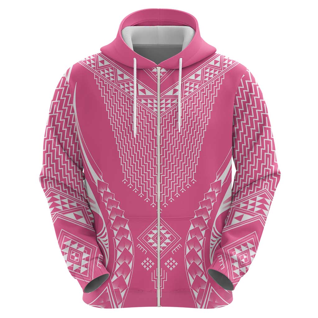 2025 Rugby Championship New Zealand Custom Hoodie Poutama Motifs - Pink Out LT7 - Polynesian Pride