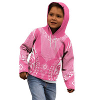 2025 Rugby Championship New Zealand Custom Kid Hoodie Poutama Motifs - Pink Out LT7 - Polynesian Pride