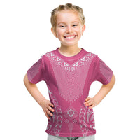 2025 Rugby Championship New Zealand Custom Kid T Shirt Poutama Motifs - Pink Out LT7 Pink - Polynesian Pride