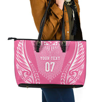 2025 Rugby Championship New Zealand Custom Leather Tote Bag Poutama Motifs - Pink Out LT7 - Polynesian Pride