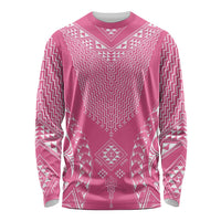 2025 Rugby Championship New Zealand Custom Long Sleeve Shirt Poutama Motifs - Pink Out LT7 Unisex Pink - Polynesian Pride