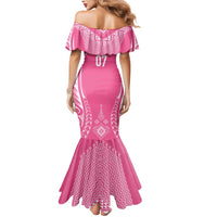2025 Rugby Championship New Zealand Custom Mermaid Dress Poutama Motifs - Pink Out LT7 - Polynesian Pride