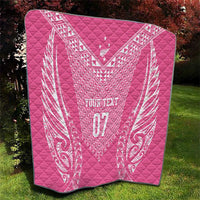 2025 Rugby Championship New Zealand Custom Quilt Poutama Motifs - Pink Out LT7 - Polynesian Pride