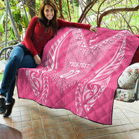 2025 Rugby Championship New Zealand Custom Quilt Poutama Motifs - Pink Out LT7 - Polynesian Pride