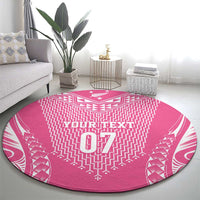 2025 Rugby Championship New Zealand Custom Round Carpet Poutama Motifs - Pink Out LT7 - Polynesian Pride